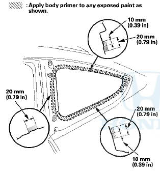 15. Cut a "V" in the end of the nozzle (A) on the adhesive