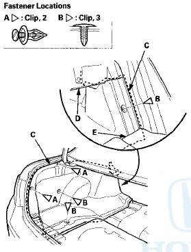 7. Remove the tool box spacer (A). 4-door is shown;