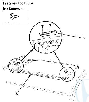 3. Remove the screws, then remove both sunshade