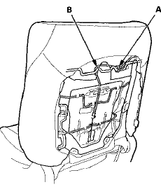 5. Release the upper wire (A) from both seat-back side