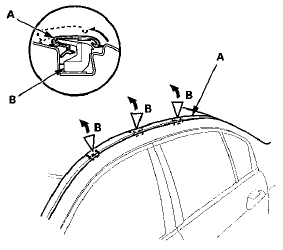 4. Pull up and release the rear end of the roof molding