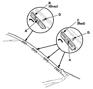 2. Install the retainers in the reverse order of removal,