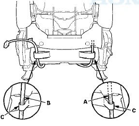 24. Release the hook strips (A) from both sides of the seat