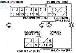 COMBINATION LIGHT SWITCH 12P CONNECTOR