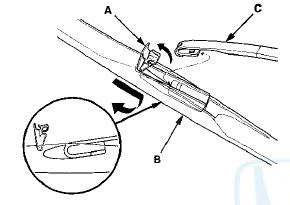 3. Pull back the end of the blade and slide out the old