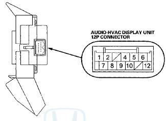 Audio-HVAC Display Unit 12P Connector