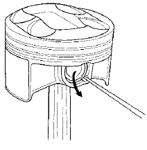 4. Heat the piston and the connecting rod assembly to